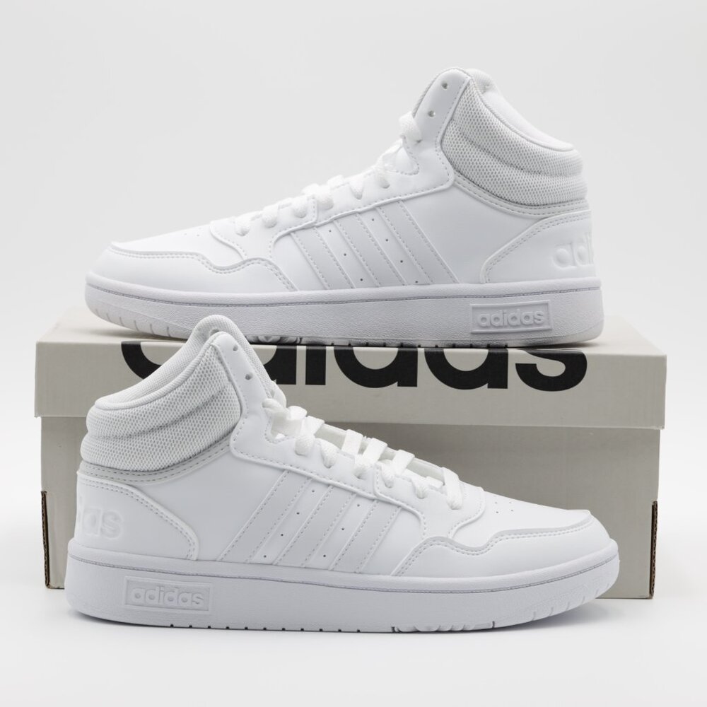 Adidas Women's Basketball Comfort Hoops 3.0‎ Mid Top Classic Shoes White Size 8 - Picture 11 of 12